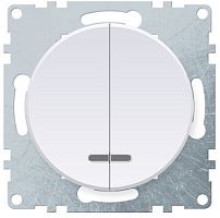 Выключатель с подсветкой без рамки OneKeyElectro Florence 2-кл. белый картинка